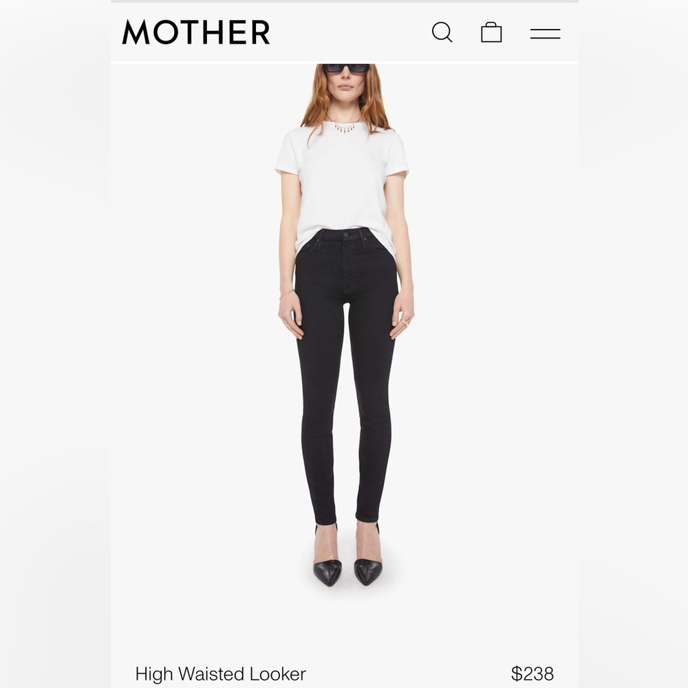 MOTHER Denim Looker Night Hawk Black Women’s High Waisted Skinny Jeans Sz 29